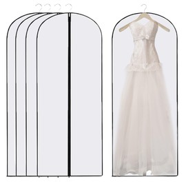 5pcs Long Dress Bags Covers Long with Zip Dress Bag for Long Dress Clothes Bags Dress Bag Covers Long Waterproof Dustproof Dress Covers Garment Bags Full Length Dress Bag Dress Covers Garment Bags.