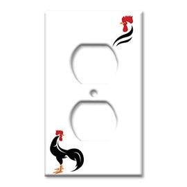 Art Plates Duplex Outlet Cover Decorative Metal Wall Plate - Year of the Rooster - (Made in USA)