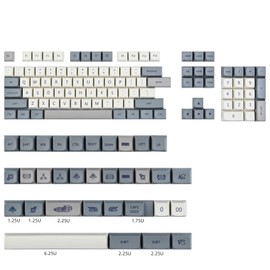 PBT keycaps 60 Percent Dye-Sub XDA 137 keycap Set for Cherry MX Gateron Kailh Switches Gaming Mechanical Keyboard (Stone)