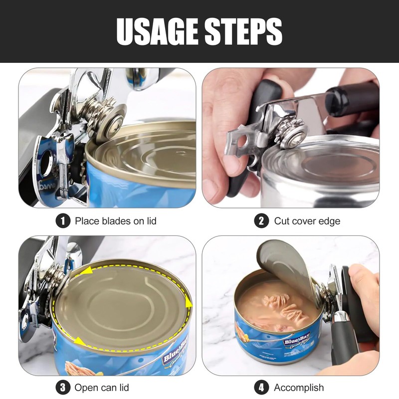 QIUWORE Tin Opener,Tin Openers for Arthritis Hands,Tin Openers That Work,Comes