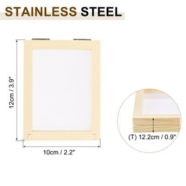 sourcing map Paper Making Screen Wooden Paper Making 4.7 x 3.9 Inch Papermaking Frame Kit Double Layer for DIY Paper Craft Making Cards, Bookmarks