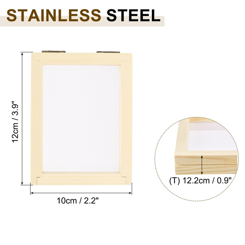 sourcing map Paper Making Screen Wooden Paper Making 4.7 x