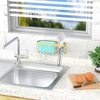 Yazoni 2-in-1 Sponge Holder for Kitchen Sink, Suction Cup Rack