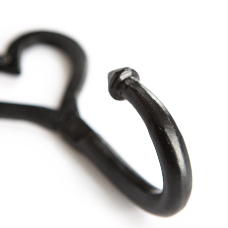 Hammer and Tongs Black 65mm x 130mm Single Heart Hook