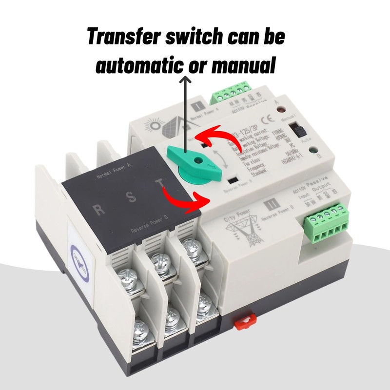 3P 110VPower Automatic Transfer Switch 63A Din Rail Type Mini