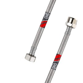 DVGW tested flexible hose 3/8 inch nut x 3/8 inch male thread water connection hose extension tap hose including seals. corner valve hose extension for tap (length: 300 mm)