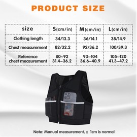 AWAVM Running Vest Phone Holder for Shoulder Reflective Zipper Breathable Running Vest Reflective Sports Jogging Adjustable Belt (S)