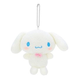 Sanrio 500119 Amigurumi Style Knit Mascot Holder, Cinnamo Roll, Approx. Width 5.1 x Depth 2.4 x Height 4.3 inches (13 x 6 x 11 cm)