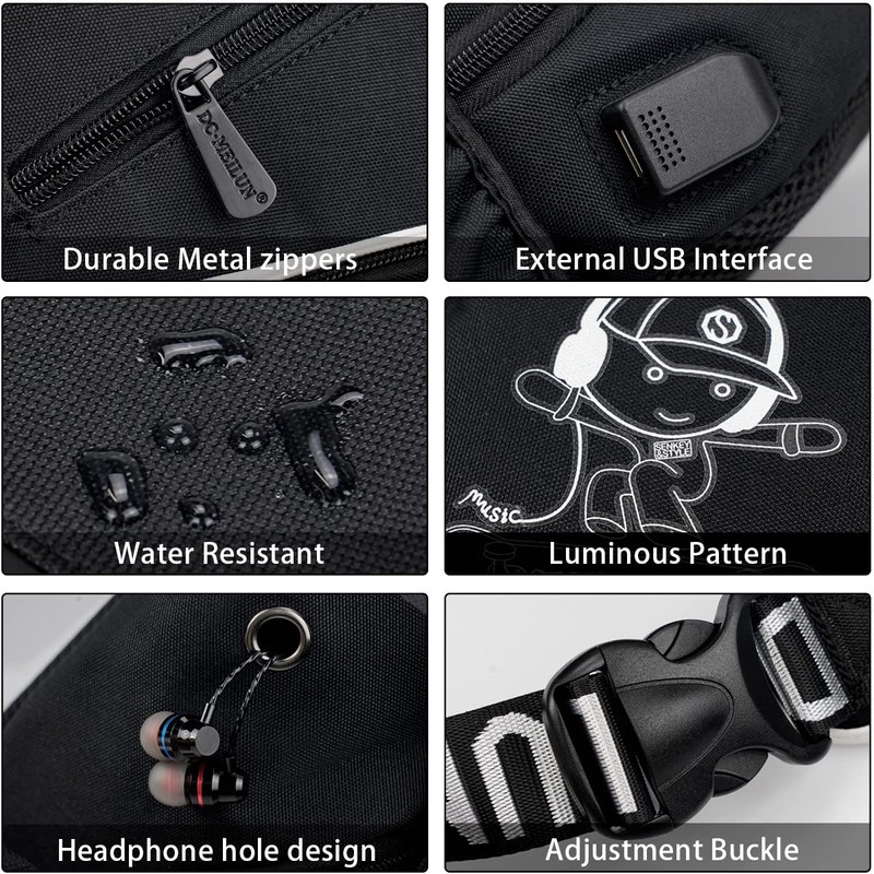 Junlion Sling Bag, Crossbody Shoulder Bag for Mens Women Multipurpose