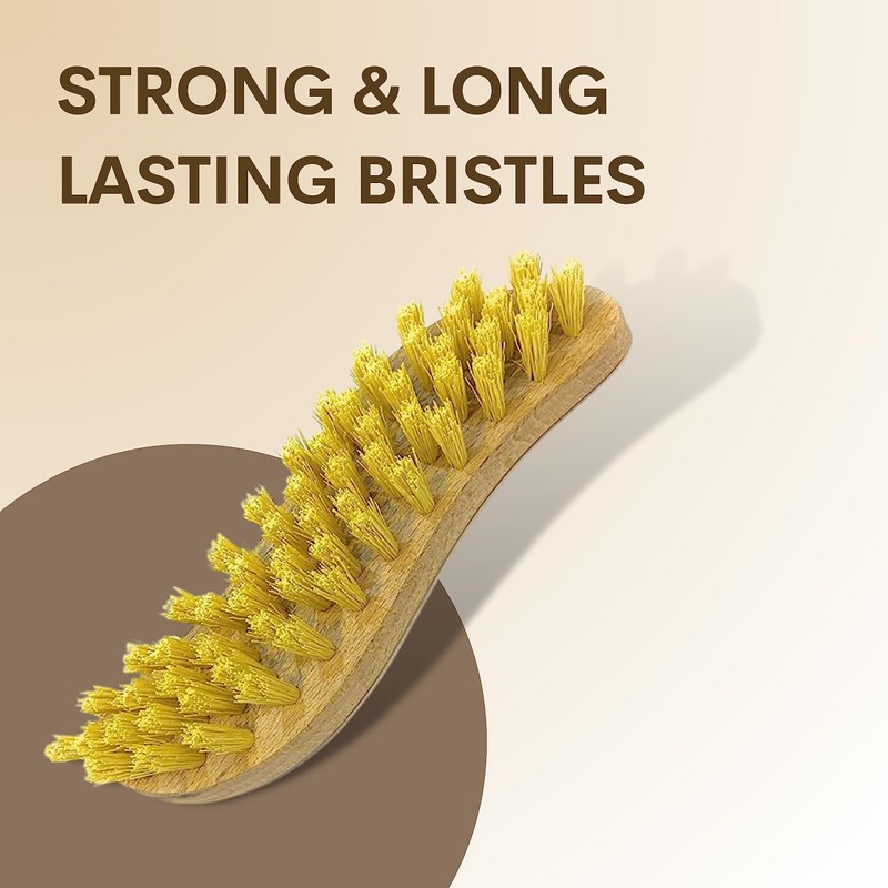 HOMESHOPA Wooden Scrubbing Brush, 1 Pack Heavy Duty Hand Brush