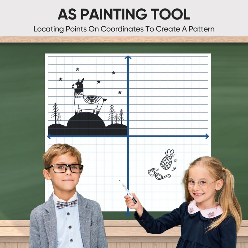 Magnetic XY Coordinate Dry Erase Grid, 35" x 35" Inches,