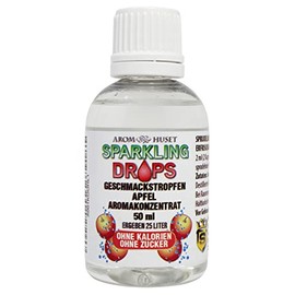 Apfel-Konzentrat-Drops| 1 Flasche 50 ml ergibt 25 Liter | hochkonzentriertes Aroma ohne Zucker | für Wassersprudler | prickelnd | Fertiggetränk | kalorienarm | ohne Konservierungsstoffe