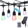 LUXRITE 35FT RGBW LED Outdoor Solar String Lights, Remote Control