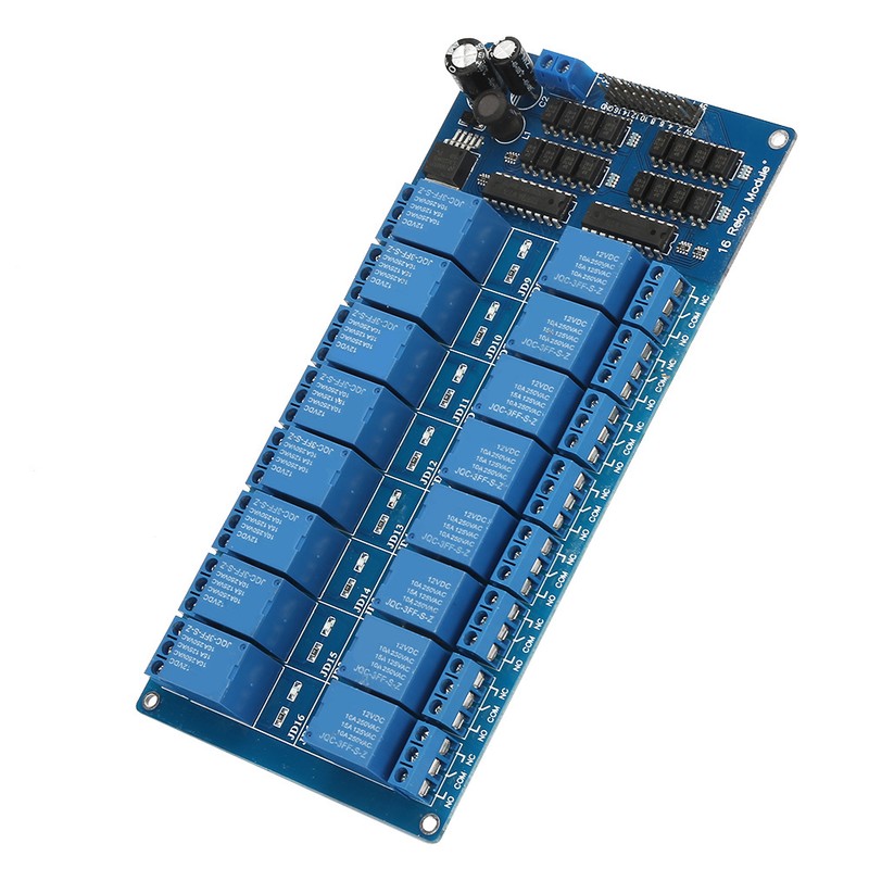 16-channel 12V Relay Module Interface Control Board with Optocoupler Protection