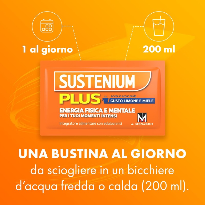 Sustenium Plus Gusto Limone e Miele - lntegratore energizzante a
