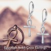 POPLYKE Ankh Cross Leverback Earrings for Women 925 Sterling Silver