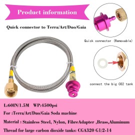 Edsumey New Upgrade CGA320 Soda Machine CO2 Quick Adapter,For CO2 Quick-Connect Soda Mac
