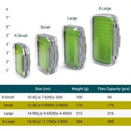 MAXIMUMCATCH Maxcatch Two-Sided Waterproof Fly Box Easy Grip Foam Jig Fly Fishing Box Multiple Sizes