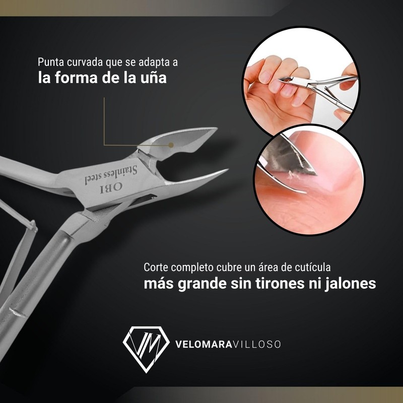 Alicate Cuticula 4 Pulgadas Corte Completo Pedicure Acero Inoxidable Profesional