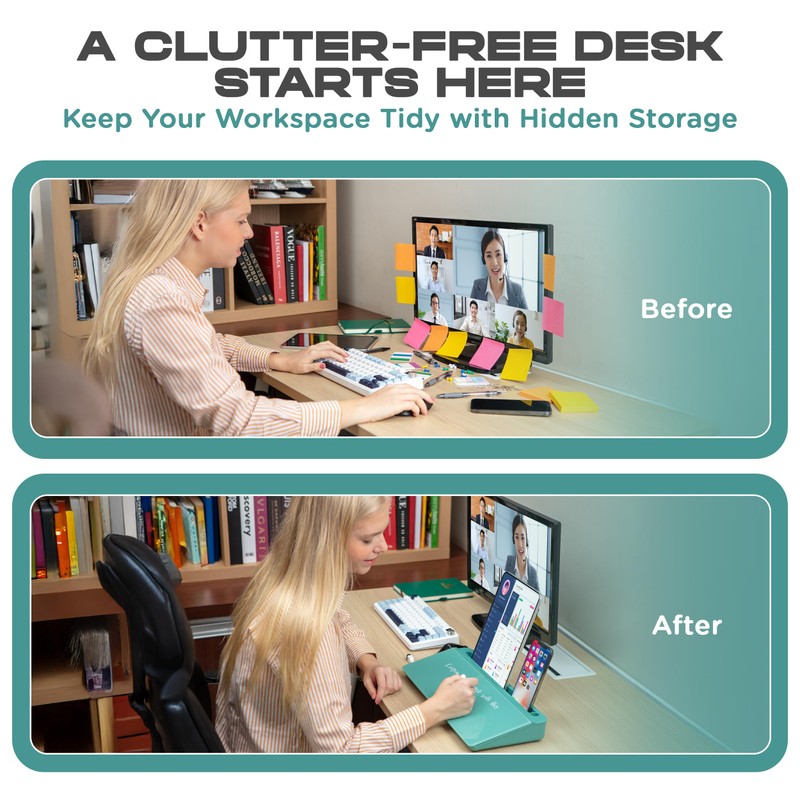 Shwet Vibes Glass Desktop Whiteboard for Quick Notes & Reminder