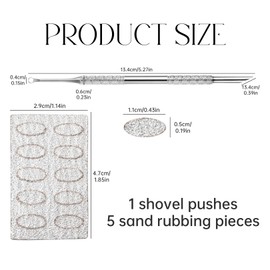 Cuticle Pusher,Stainless 2-In-1 Dual Nail Cuticle Remover,Etching Manicure Scraper Tools Kit Trimmer With 5 Professional Sandpaper,Cuticles Care Pushers Tool for Pedicure (primary colours Pusher)