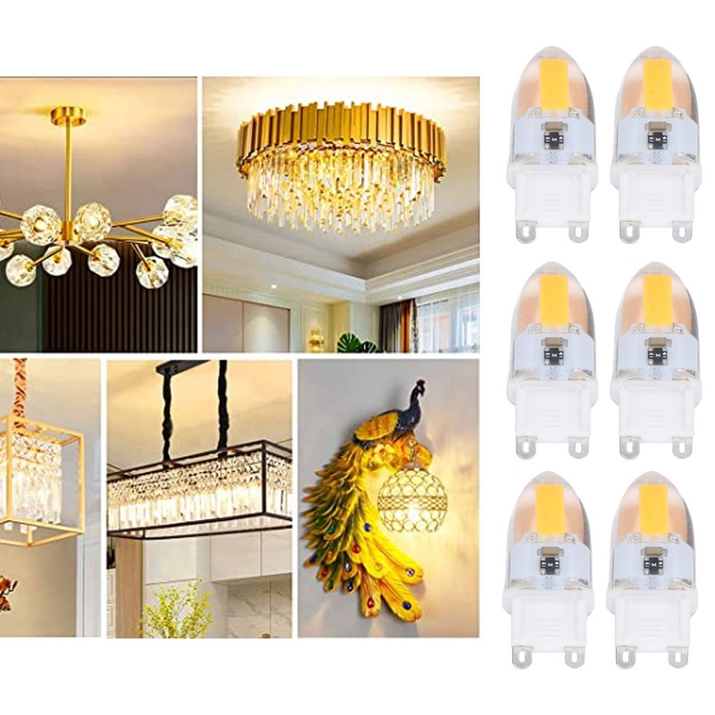 6PCS G9 LED COB Light Bulb 500LM Ceiling Lamp Bulb