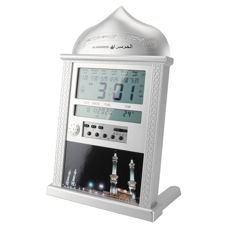 Digital Azan Mosque Prayer Clock Calendar Alarm Clock Multifunction Muslim