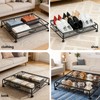 AIHSUMC Under Bed Shoe Storage Organizer, 2-Pack Metal Mesh Storage