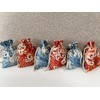 Daihellenstone 20 Pack 3.54×4.7 Inch Red Blue Floral Burlap Drawstring