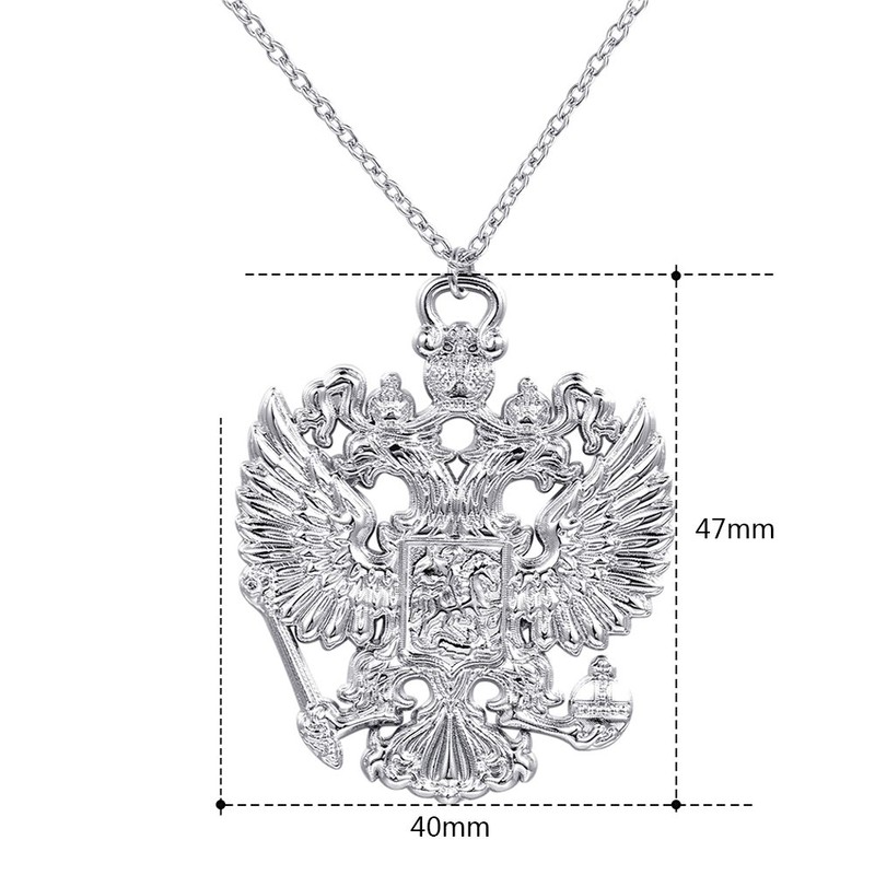 GuDeKe Russian Double Headed Eagle Necklace Emblem of Russia Pendant