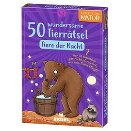 moses. 9845 Expedition Nature: 50 Wondrous Animal Puzzles Night, Animal Quiz for Children, Guessing Game from 8 Years Around Nocturnal Animals such as Hedgehog, Raccoon and Co, Colourful