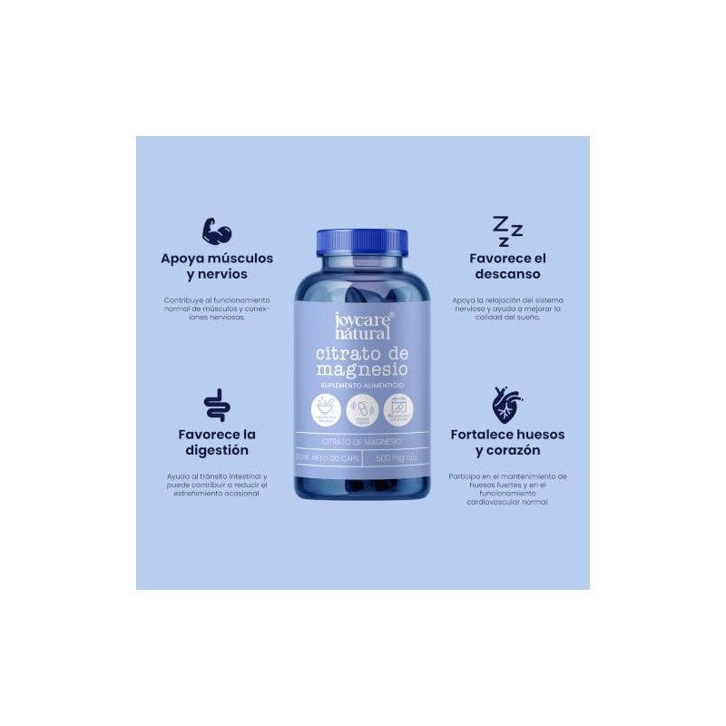 JOYCARE NATURAL Citrato de Magnesio en Cápsulas Relajación y el