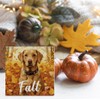 Fall Decor Autumn Maple Leaf Dog Wood Plaque Block Sign