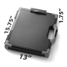 Officemate Carry All Clipboard Storage Box, Letter/Legal Size, Black and Gray (83324), 1