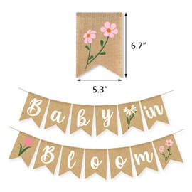 Baby In Bloom Baby Shower Decoration Banner Wildflower Burlap Garlands Floral Theme Sign Backdrop Pink