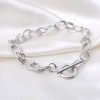 RUBYCA 10Pcs Toggle Clasp Silver Color Charm Rolo Bracelet Double