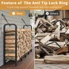 Mr IRONSTONE 8ft Firewood Rack Outdoor Indoor, Upgraded Heavy Duty