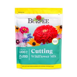 Burpee Wildflower Seeds Cutting Mix | 25,000 Bulk Seeds, Multi, 1 Bag | 15 Varieties of Non-GMO Flowers | Perennial Wildflower Mix | Covers 1,000 Sq. Ft.