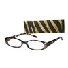 Wink Fancy Zebra Stripe Reading Glass Suede with Case, 1.50,