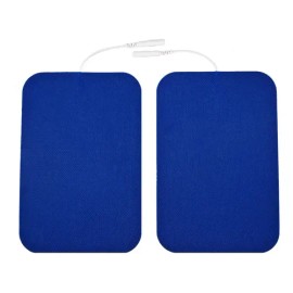 2 Electrodos Parches Extra Grandes 10x15 Tens Cola De Ratón Color Azul                                                                                
