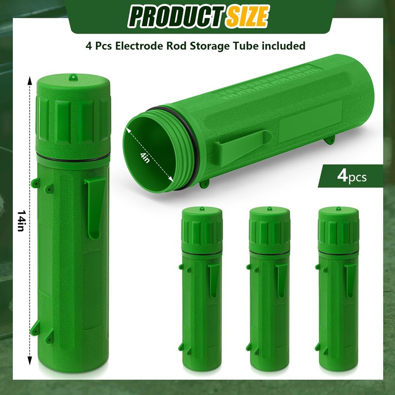 Zonon 4 Pcs Electrode Rod Storage Tube 14 Inch Airproof