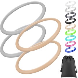 Foilswirl 4 Pcs Silicone Patella Tendon Support Strap Patella Band Knee Band for Knee Pain Knee Strap Brace Support for Volleyball Basketball Running Soccer Hiking (Gray and Nude Color)