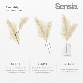 43"/3.6 ft Faux Tall 3Pcs Fluffy Large Pampas Grass Boho Decor-Floral Pompas Stems for Decoration-Feather Floor Vase Filler-Long Artificial Fake Dried Flowers for Home & Room (Beige)