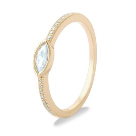 Komojuon Dainty Diamond Ring 925 Silver Gold Plated Ring with Cubic Zirconia Statement Ring Jewelry Gift for Birthday Chrismas - Gold, US6