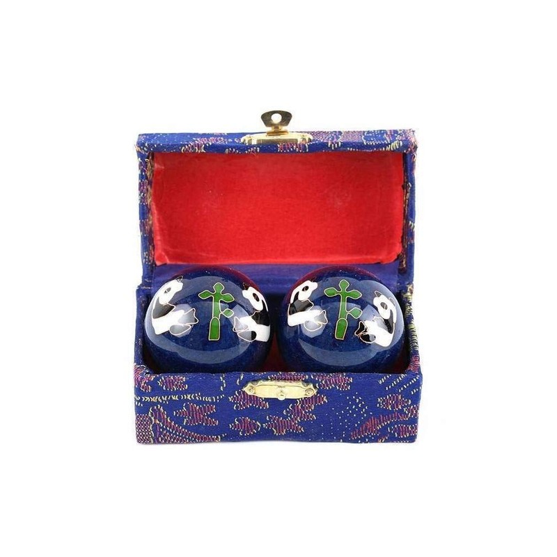 lachineuse Qi Gong Traditional Health Balls, Panda Bleu, 10x6x5cm