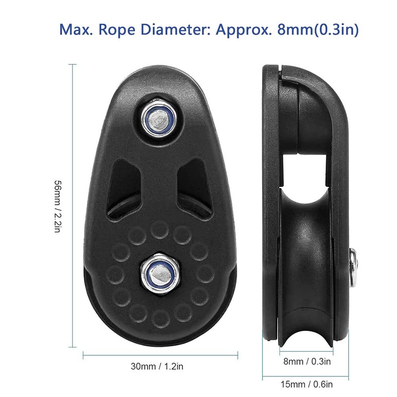 RANDDER Kayak Pulley Kit,Heavy Duty Kayak Slide Rail Anchor Trolley