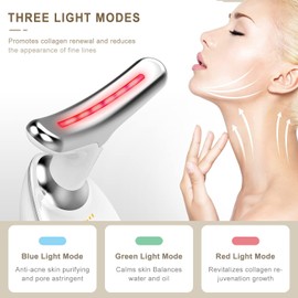 CooBES Electric Face Massager Anti-Wrinkle Neck Face Tightening Device Face Against Wrinkles Beauty Meter EMS Face Care Device Anti-Wrinkle Device for Women (3 Colour LED Modes)
