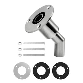 OCEANBROAD Stainless Steel 316 Thru Hull Exhaust Skin, Fitting 24mm Hose Pipe Marine Exhaust Port for Webasto, Planar, Eberspacher, Chinese Diesel Parking heaters, Bend with Bolts and Nuts