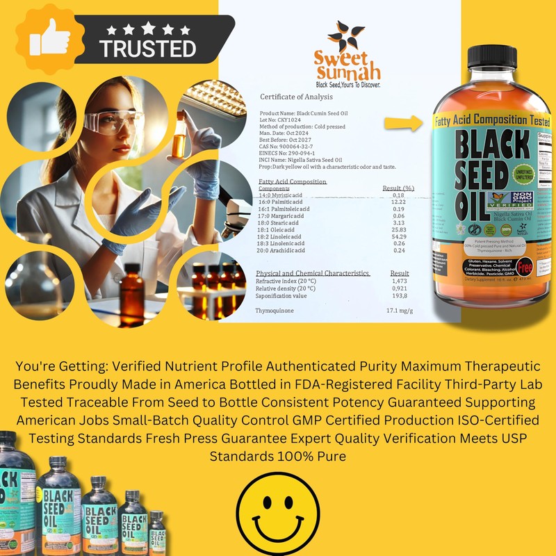 Sweet Sunnah Premium Black Seed Oil - Cold Pressed Nigellaa