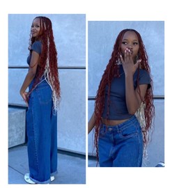 Burgundy Braiding Hair Pre stretched for Boho Braids Pre stretched Boho Braiding Hair